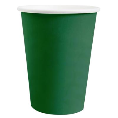 Santex feest/verjaardag bekertjes - 10x stuks - karton - donkergroen - 270 ml