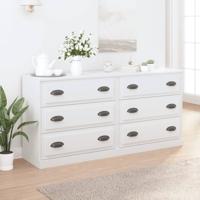 Dressoirs 2 st bewerkt hout wit