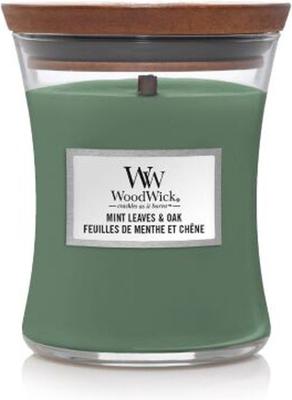 Mint Leaves & Oak Medium Candle - Woodwick
