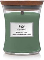 Mint Leaves & Oak Medium Candle - Woodwick