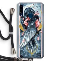 Golden Raven: Samsung Galaxy A20s Transparant Hoesje met koord