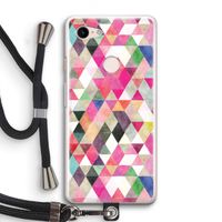 Gekleurde driehoekjes: Pixel 3 Transparant Hoesje met koord Gekleurde driehoekjes: Pixel 3 Transparant Hoesje met koord