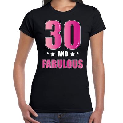 30 and fabulous verjaardag cadeau t-shirt - zwart - roze letters - dames - 30ste verjaardag 30 and fabulous verjaardag cadeau t-shirt - zwart - roze letters - dames - 30ste verjaardag