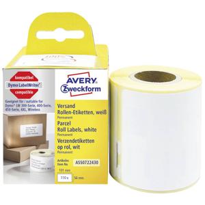 Avery-Zweckform Rol met etiketten 101 x 54 mm Papier Wit 110 stuk(s) Permanent hechtend Verzendetiketten ASS0722430