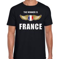 The winner is France / Frankrijk t-shirt zwart voor heren