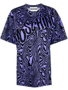 Moschino t-shirt imprimé à col rond - Bleu