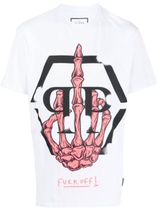 Philipp Plein t-shirt Skeleton à logo - Blanc