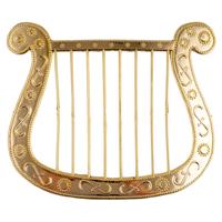 Engelen harp goud van kunststof - Carnaval verkleed accessoires Engelen harp goud van kunststof - Carnaval verkleed accessoires