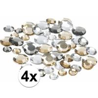 Ronde strass steentjes diamanten - zilver mix - 1440x stuks - hobby materiaal - knutselen