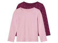 lupilu 2 kinder shirts (kersenrood/roze, 122/128)