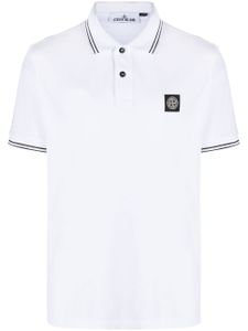 Stone Island polo à patch Compass - Blanc