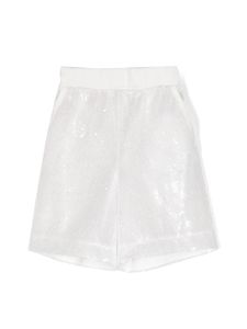 Monnalisa short ample brodé de sequins - Blanc