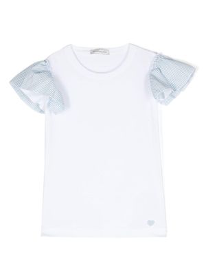 Monnalisa t-shirt en coton à plaque logo - Blanc
