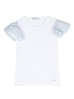 Monnalisa t-shirt en coton à plaque logo - Blanc - thumbnail