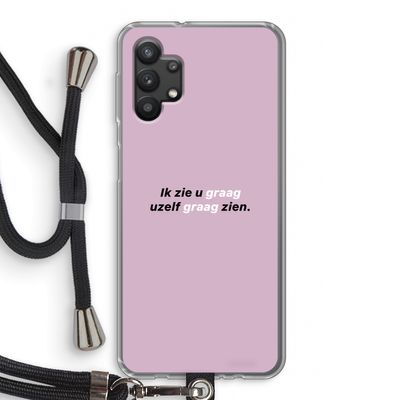 uzelf graag zien: Samsung Galaxy A32 5G Transparant Hoesje met koord