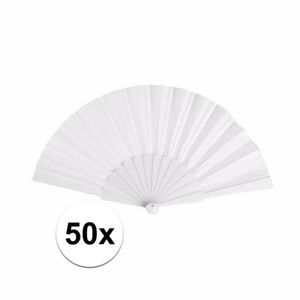 50 stuks Spaanse bruiloft Handwaaiers wit 23 cm