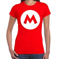 Mario loodgieter verkleed t-shirt rood voor dames - thumbnail