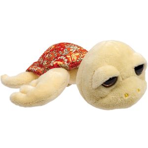 Suki Gifts pluche zeeschildpad Jules knuffeldier - cute eyes - lichtgeel - 14 cm   -