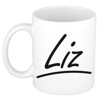Naam cadeau mok / beker Liz met sierlijke letters 300 ml