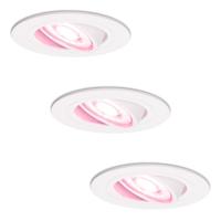 Set van 3 Pittsburg Smart inbouwspots - 5,5 Watt 345 Lumen - Wifi + Bluetooth - RGBWW - GU10 - Google Home, Amazon Alexa en Siri - IP20 voor binnen - Wit - Kantelbaar