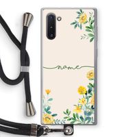 Gele bloemen: Samsung Galaxy Note 10 Transparant Hoesje met koord