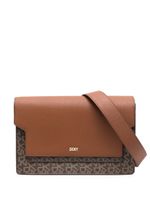 DKNY sac à bandoulière à imprimé monogrammé - Marron