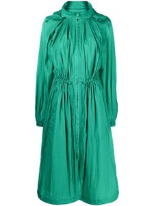 Juun.J robe froncée à capuche - Vert