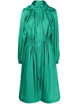 Juun.J robe froncée à capuche - Vert