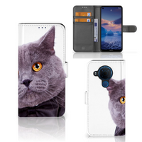 Nokia 5.4 Telefoonhoesje met Pasjes Kat