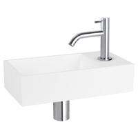 Differnz Solid fonteinset solid surface - kraan gebogen - 36 x 18.5 x 9 cm - chroom