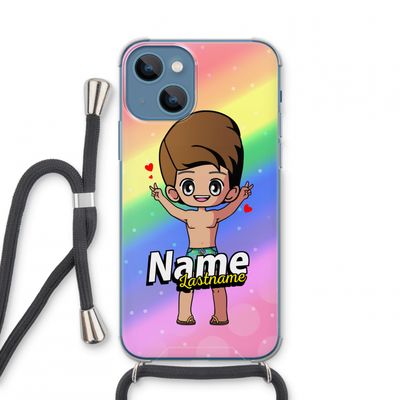 Chibi Maker man: iPhone 13 mini Transparant Hoesje met koord Chibi Maker man: iPhone 13 mini Transparant Hoesje met koord