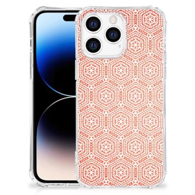 Apple iPhone 14 Pro Max Doorzichtige Silicone Hoesje Pattern Orange Apple iPhone 14 Pro Max Doorzichtige Silicone Hoesje Pattern Orange