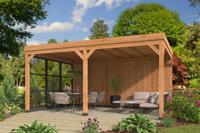 Tuindeco Kiruna platdak overkapping 377x537 cm vuren red class wood geïmpregneerd incl. EPDM- Plat dak- - Tuindeco Tuindeco Kiruna platdak overkapping 377x537 cm vuren red class wood geïmpregneerd incl. EPDM- Plat dak- - Tuindeco