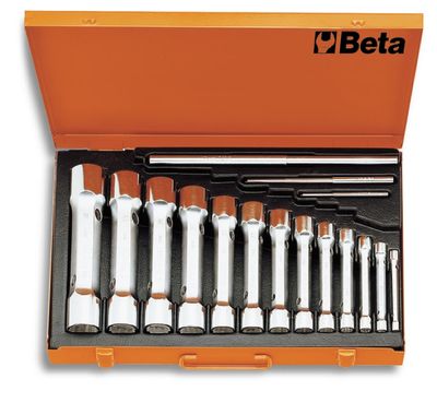 Beta 13-delige set pijpsleutels, twaalfkant en zware uitvoering (art. 930) in kistje 930/C13 - 009300098