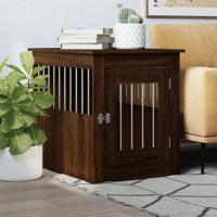 VidaXL Hondenbench 55x75x65 cm bewerkt hout bruin eikenkleur