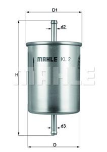 Brandstoffilter MAHLE, Diameter (mm)75mm, u.a. für Alfa Romeo, VW, Renault, Seat, Jaguar, Peugeot, Citroën, Audi, Ford, Yugo, Skoda, Zastava