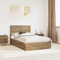 Bedframe met lade met hoofdeinde met opslag Bewerkt hout