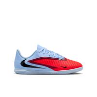 Nike Phantom 6 Low Club Zaalvoetbalschoenen (IN) Kids Lichtblauw Felrood Zwart