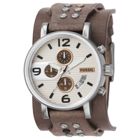 Horlogeband Fossil JR1149 Onderliggend Leder Bruin 22mm - thumbnail