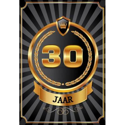Verjaardag deurposter - 30 jaar - goud - 59 x 42 cm - leeftijd feestartikelen