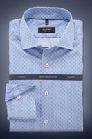 OLYMP SIGNATURE Tailored Fit Overhemd blauw/wit, Motief