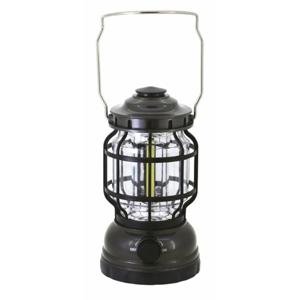 Stormlantaarn - zilver - op batterij - 10 x 18 cm - retro campinglamp - lantaarn