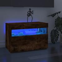 Tv-meubel met LED-verlichting 60x35x40 cm gerookt eikenkleurig