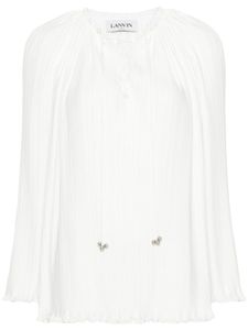 Lanvin blouse lacée à design plissé - Blanc