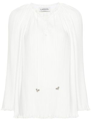 Lanvin blouse lacée à design plissé - Blanc
