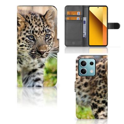Xiaomi Redmi Note 13 5G | Telefoonhoesje | Met pasjeshouder | Baby Luipaard