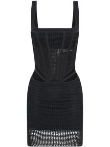 Dion Lee robe courte en crochet - Noir