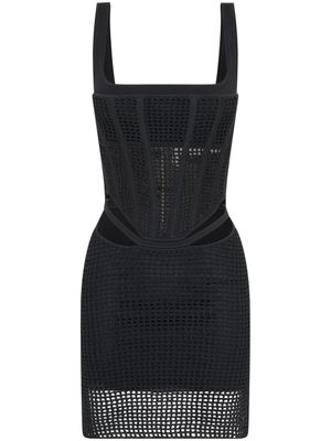 Dion Lee robe courte en crochet - Noir