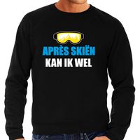 Apres ski trui Apres skieen kan ik wel zwart heren - Wintersport sweater - Foute apres ski outfit - thumbnail