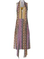 Equipment Jurk met abstract patroon - Paars - thumbnail